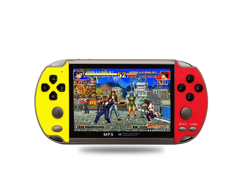 4.3 Inch Retro Handheld Gaming Console With 900 Games - Red and Yellow