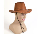 Cowboy Hat Leather Stitch Black Childs Hats Unisex