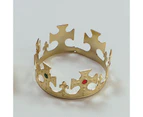 Mens Crown Gold Plastic Flat Packed Costume Accessories Male Halloween
