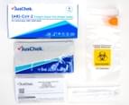 JusChek COVID-19 Rapid Antigen Test 5pk + Nano 3 Ply Disposable Protective Face Masks 50pk - Blue 4