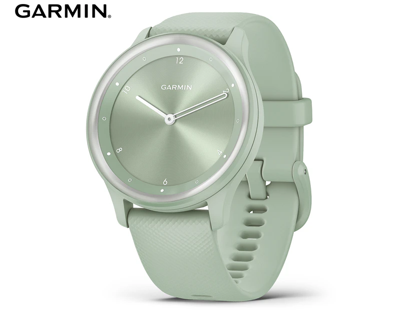 Garmin Vivomove Sport 40mm Hybrid Silicone Smart Watch - Cool Mint/Silver