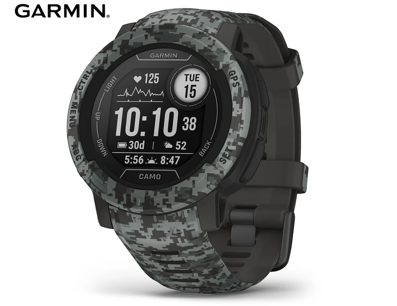Garmin Instinct 2 Camo Edition 45mm Silicone GPS Smart Watch - Graphite Camo