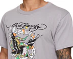 Ed Hardy Men's NYC Eagle Skull Tee  / T-Shirt / Tshirt - Iron Grey