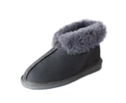 UGG Boots Ankle Slippers Genuine Shearling Sheepskins Grip Sole Unisex - Grey