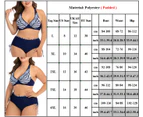sunwoif Plus Size Women Padded High Waist Halter Bra Bikini Set Swimwear Swimsuit - Multicolour