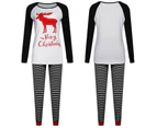 Unisex Ladies Mens Holiday Jumpsuit Christmas Print Sleepwear One Piece Pyjama - Black