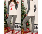 Unisex Ladies Mens Holiday Jumpsuit Christmas Print Sleepwear One Piece Pyjama - Grey