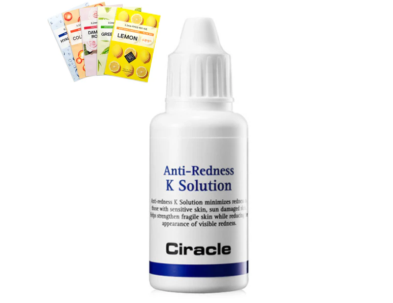 Ciracle Anti-Redness K Solution 30ml Sensitive Skin Toner + Face Mask