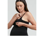 Seamless Nursing Tank Black Womens Maternity Wear by Ripe Maternity