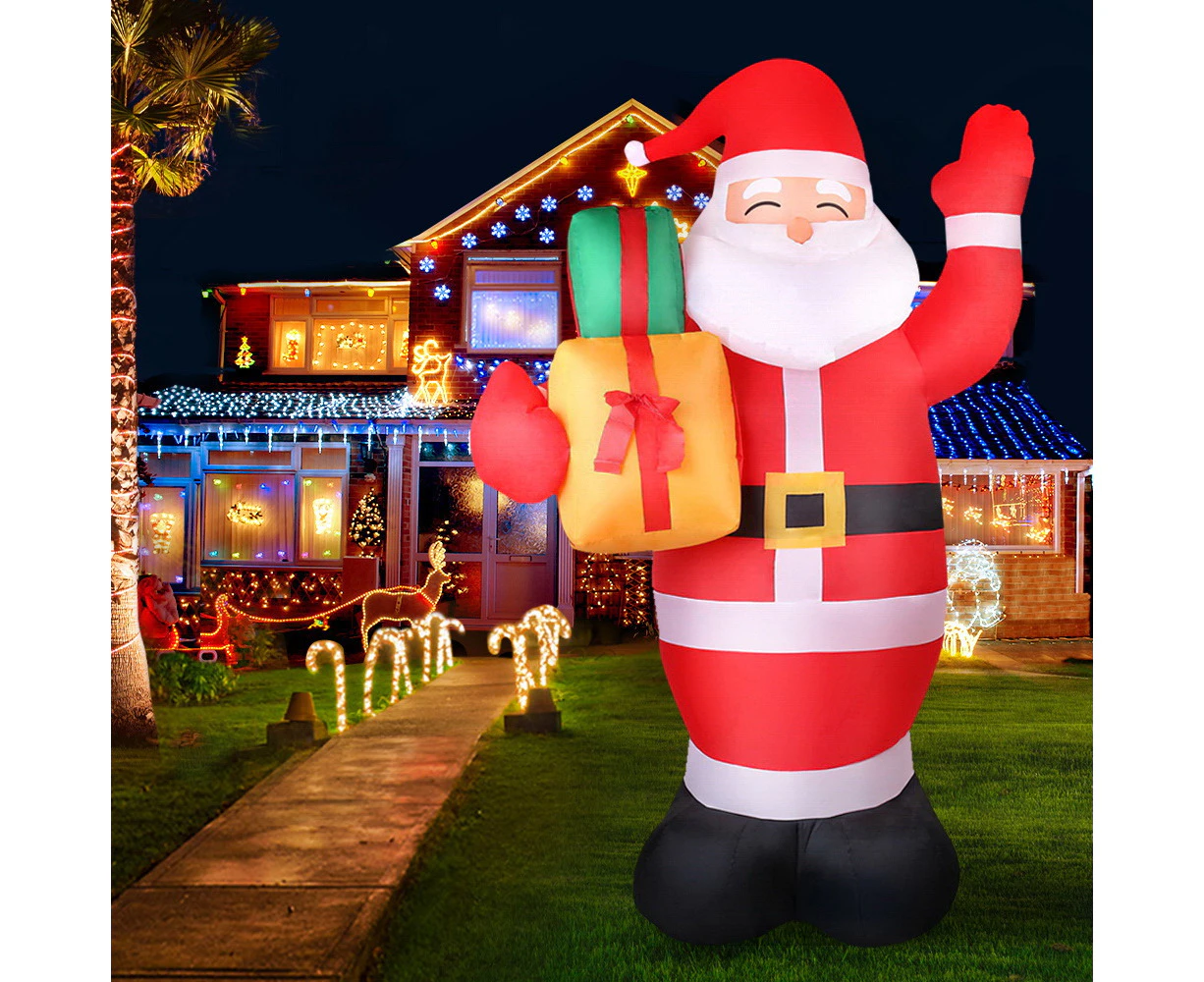 Jingle Jollys Christmas Inflatable Santa 2.4M Illuminated Decorations