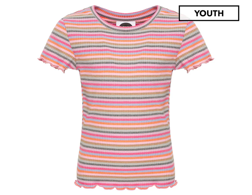Eve Girl Youth Girls' Frankie Rib Stripe Tee / T-Shirt / Tshirt - Multi Stripe