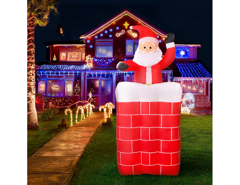 Jingle Jollys Christmas Inflatable Santa Pop Up 1.8M Illuminated Decorations