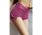 Side Drawstring Anti Cellulite High Waist Scrunch Butt Lift Shorts Yoga Pants Yoga Pants - Rose