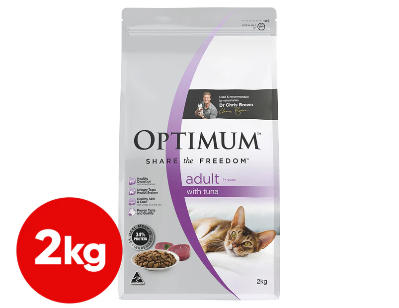 Optimum Dry Adult Cat Food Tuna 2kg