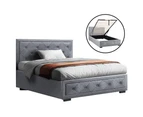 Artiss Bed Frame King Single Size Gas Lift Grey TIYO