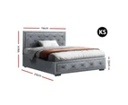 Artiss Bed Frame King Single Size Gas Lift Grey TIYO