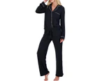 P.J. Salvage Women's Sleepwear & Robes Pajama Set - Color: Black