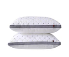 Hotel Quality Pillow Checked Ultra Plush Soft Home Bed Pillow - 1000GSM Twin Pack