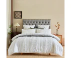 100% Cotton Tufted Pattern White Quilt Doona Duvet Cover Set Queen size