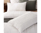 100% Cotton Tufted Pattern White Quilt Doona Duvet Cover Set Queen size