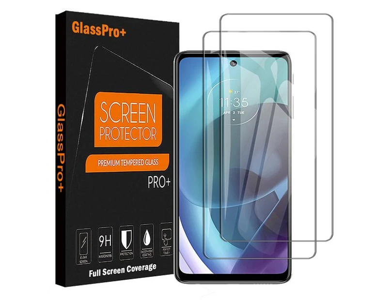 [2 PACK] Motorola Moto G51 Screen Protector Full Cover Tempered Glass Screen Protector Guard (Clear)