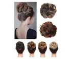Natural Stunning Curly Hair Extensions Messy Chignon/Bun/Updo Hair Piece – Light brown & Ash Blonde