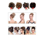 Natural Stunning Curly Hair Extensions Messy Chignon/Bun/Updo Hair Piece – -Black Mix Light Brown