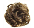 Natural Stunning Curly Hair Extensions Messy Chignon/Bun/Updo Hair Piece – Dark sand & Blonde