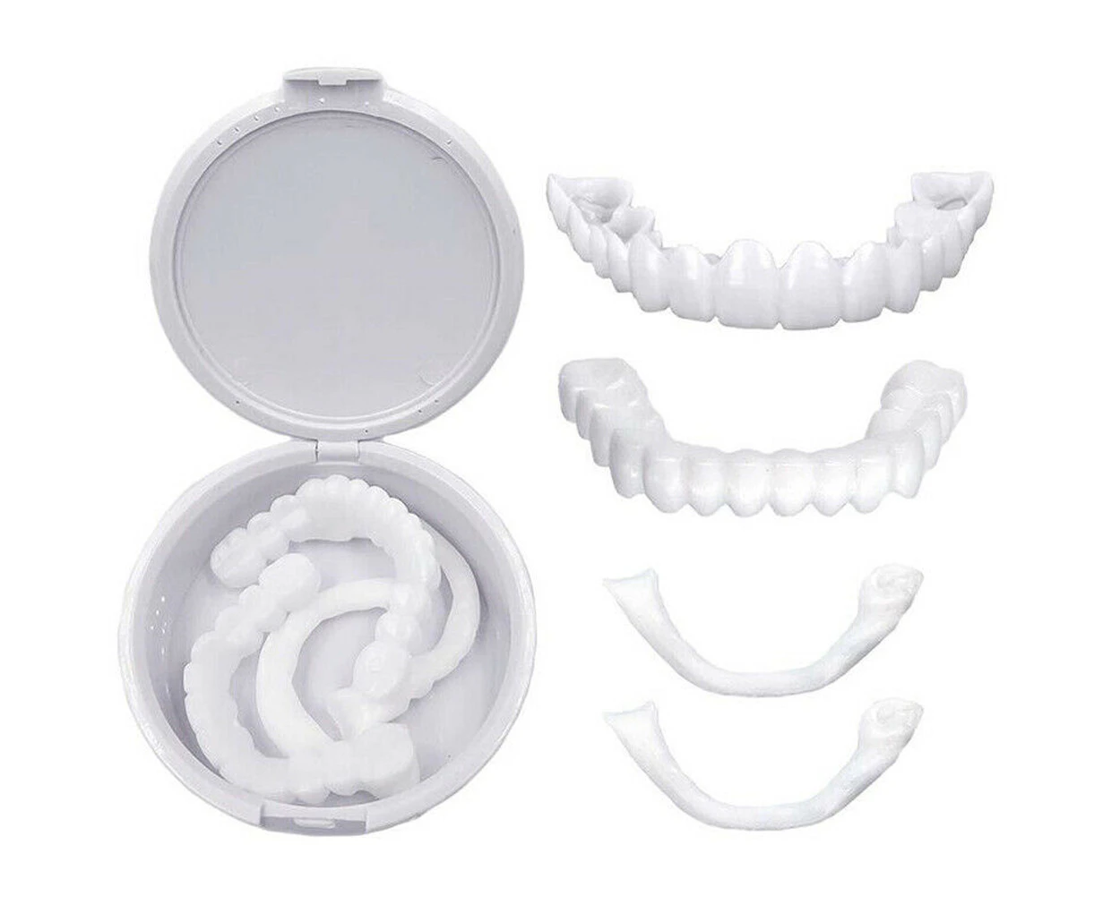 Snap On Bottom /Upper Lower False Teeth Dental Veneers Dentures Fake Tooth Smile