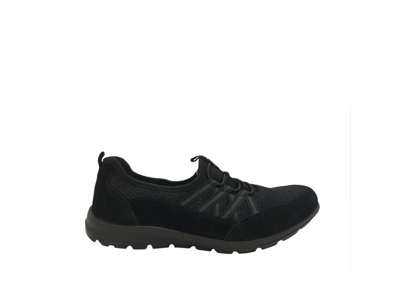Activ By Lorella Rush Ladies Shoes Casual Slip on Light Comfort Flexible - Black