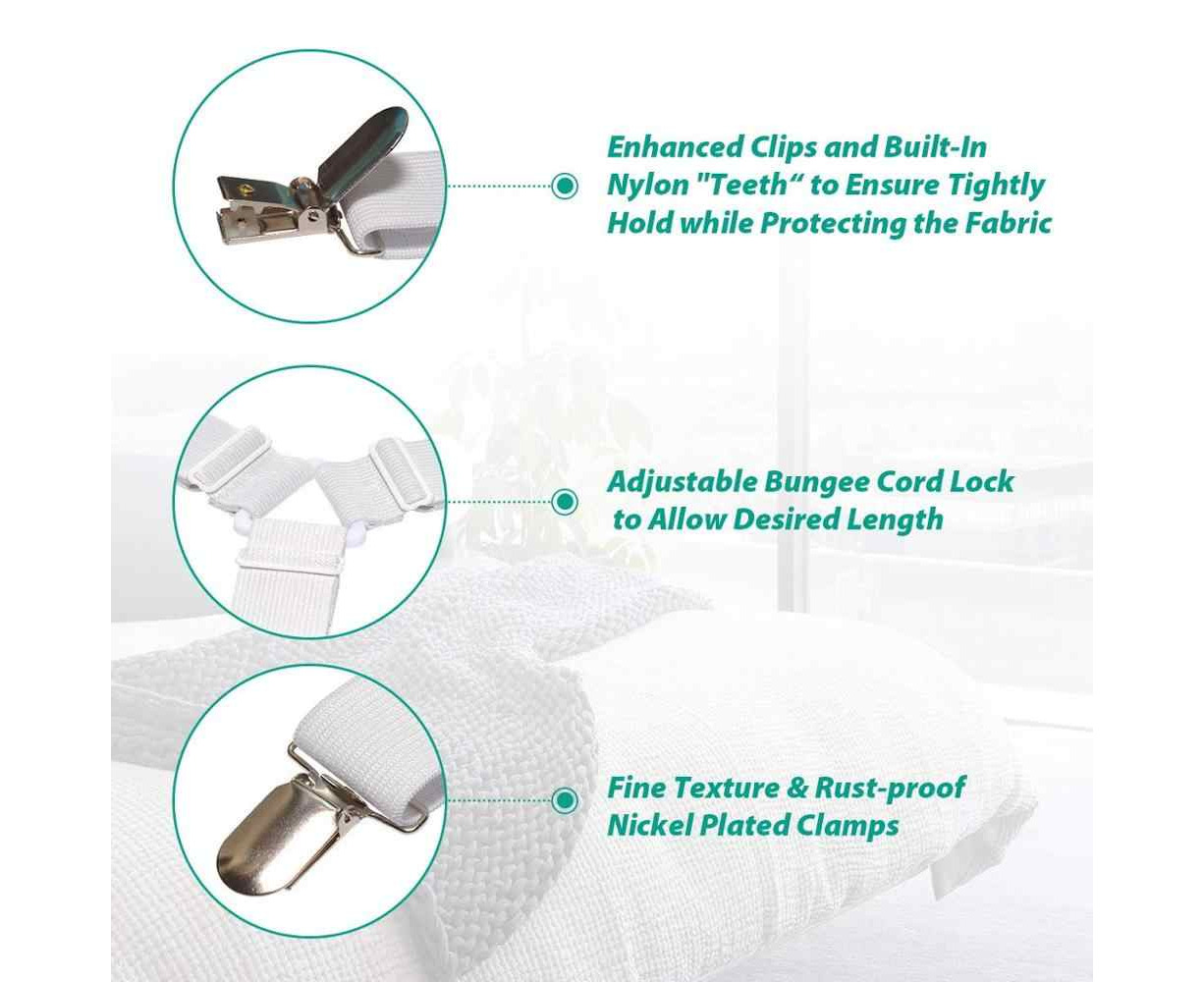 4 PCS Bed Sheet Fasteners, Adjustable Triangular Bed Sheet Holder