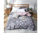 3D Pink Flowers On Gray 4165 Quilt Cover Set Bedding Set Pillowcases Duvet Cover KING SINGLE DOUBLE QUEEN KING