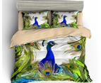 3D Peacock King 1167 Quilt Cover Set Bedding Set Pillowcases Duvet Cover KING SINGLE DOUBLE QUEEN KING