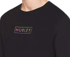 Hurley Men's Boxed Logo Cotton Jersey Long Sleeve Top - Black