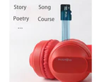 Wireless Earphones Kids Headphones Children Bluetooth Headsets Kid Headphone-Red