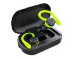 Sport Waterproof Wireless Bluetooth Earphones With Built-In Microphone-Green