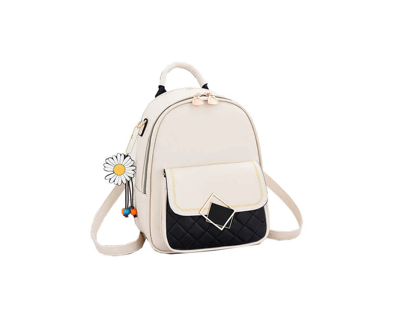 Nevenka Teenager Mini Backpack Leather Casual Travel Backpacks-White