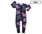 Bonds Baby Zip Wondersuit - Polkadot Floral Navy