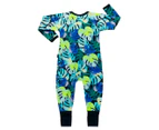 Bonds Baby Zip Wondersuit - Electric Blue Green Leaves