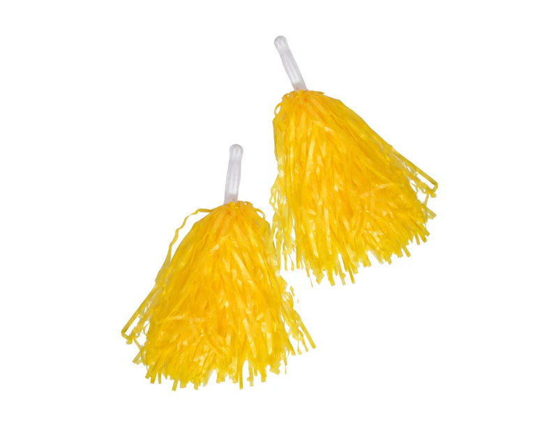 Cheerleader Matte Yellow Pom Poms Costume Accessory