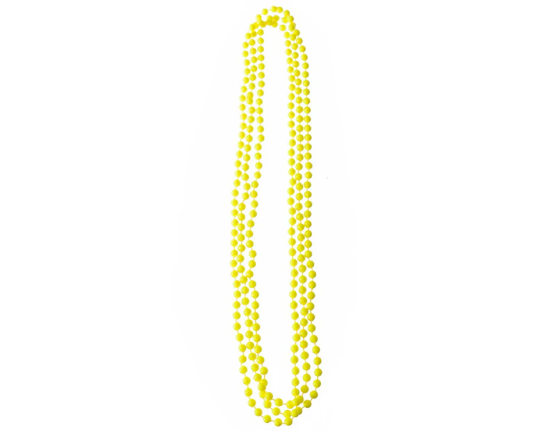 Set of 3 Neon Yellow Beaded Costume Necklaces