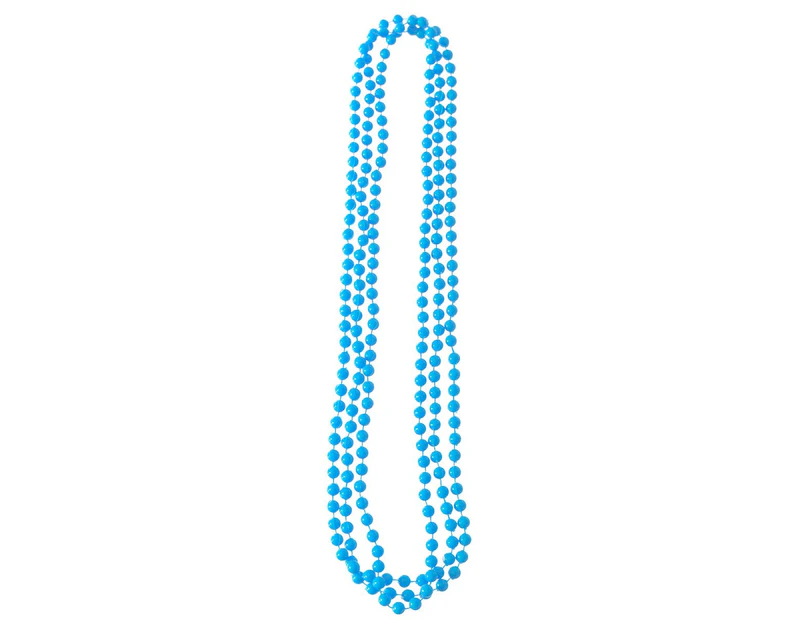 Set of 3 Sky Blue Beaded Costume Necklaces