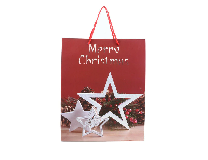 12pk 3D Glitter Christmas Gifts Bag, Party Supplies Medium 26cm x 10.5cm x 32cm