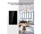 Smart WIFI Wall Light Switch Panel Home Automation Google Alexa 4 Gang - White