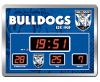 NRL Canterbury Bulldogs LED Scoreboard Clock - Blue/Silver/Multi