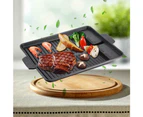 Portable BBQ Grill Pan Square Barbecue Tray Indoor Outdoor Accessory Black
