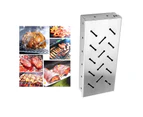 Durable BBQ Stainless Steel Smoker Box High-Temp Resistant for Meat Smoking