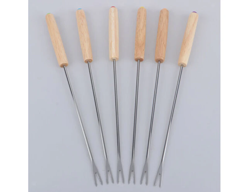 6 packs of grill skewers with wooden handles, reusable grill bars,