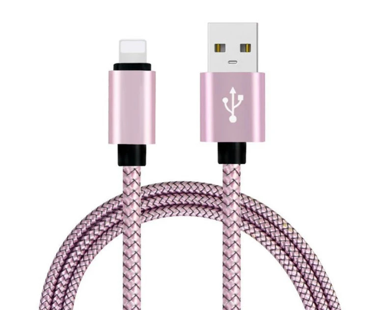 1M 2M 3M Fast Charge Lightning to USB Charger Cord & Data Sync Cable For Apple iPhone iPad - Rose Gold