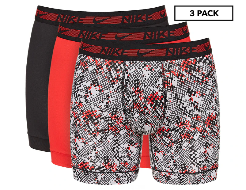 Nike Men's Flex Micro Boxer Briefs 3-Pack - Snake Print/Black/Red